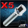 Lot de 5 vis de roues 14x150 à tête sphérique 