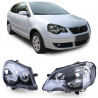 Phares feux avant fond noir Volkswagen Polo 9N3 2005-2009