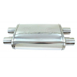 Silencieux universel corps oval Longueur 355mm entrée / sortie 63mm