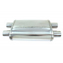 Silencieux universel corps oval Longueur 355mm entrée / sortie 63mm