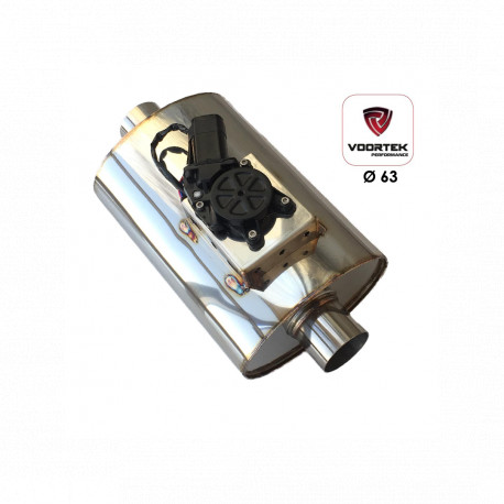 Silencieux universel à clapet corps oval 63mm Longueur 310mm + télécommande