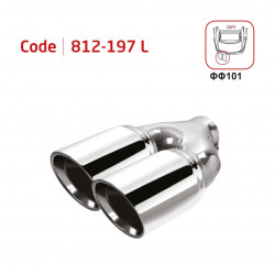 Sortie double rond bord epais biseau 2x100mm décalé côté gauche